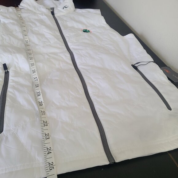 NWT KJUS Men’s Retention Vest White Size 50 Quilted Full Zip Company Embroidery - Picture 11 of 11